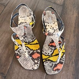 ZADIG & VOLTAIRE Chic Wild Snakeskin Dillon Sandals Sz 40/9 NEW $425!!